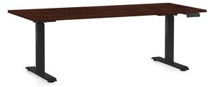OfficeTech C állítható magasságú asztal, 180 x 80 cm, fekete alap, wenge