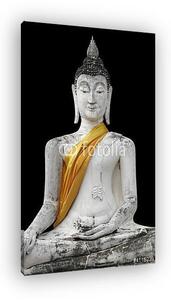 Szobor a buddha a fekete háttér (vászonkép)