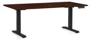 OfficeTech C állítható magasságú asztal, 160 x 80 cm, fekete alap, wenge
