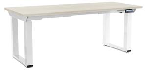OfficeTech Strong állítható magasságú asztal 180 x 80 cm, fehér alap, fehér kőris