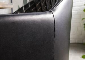 DARKNESS Valódi bőr fotel, 55x59x76, fekete