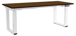 OfficeTech Strong állítható magasságú asztal 180 x 80 cm, fehér alap, dió