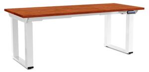OfficeTech Strong állítható magasságú asztal 180 x 80 cm, fehér alap, cseresznye