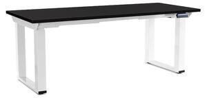 OfficeTech Strong állítható magasságú asztal 180 x 80 cm, fehér alap, fekete