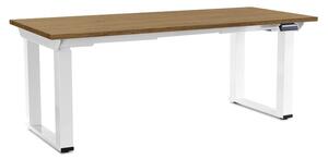 OfficeTech Strong állítható magasságú asztal 180 x 80 cm, fehér alap, köves tölgy