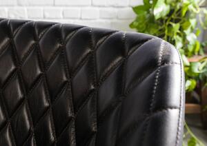 DARKNESS Valódi bőr fotel, 55x59x76, fekete
