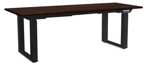 OfficeTech Strong állítható magasságú asztal 200 x 80 cm, fekete alap, wenge