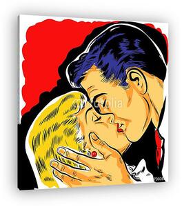 Pop art, szerelmes csók (vászonkép)