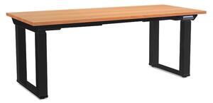 OfficeTech Strong állítható magasságú asztal 180 x 80 cm, fekete alap, bükkfa