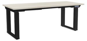 OfficeTech Strong állítható magasságú asztal 180 x 80 cm, fekete alap, fehér kőris