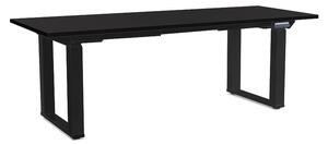 OfficeTech Strong állítható magasságú asztal 200 x 80 cm, fekete alap, fekete