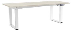 OfficeTech Strong állítható magasságú asztal 200 x 80 cm, fehér alap, fehér kőris