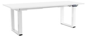 OfficeTech Strong állítható magasságú asztal 200 x 80 cm, fehér alap, fehér