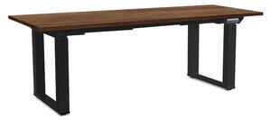 OfficeTech Strong állítható magasságú asztal 200 x 80 cm, fekete alap, silverjack tölgy