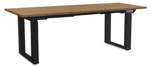 OfficeTech Strong állítható magasságú asztal 200 x 80 cm, fekete alap, köves tölgy