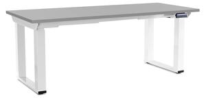 OfficeTech Strong állítható magasságú asztal 180 x 80 cm, fehér alap, világos szürke