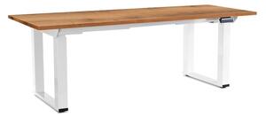 OfficeTech Strong állítható magasságú asztal 200 x 80 cm, fehér alap, arany tölgy