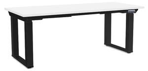 OfficeTech Strong állítható magasságú asztal 180 x 80 cm, fekete alap, fehér