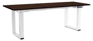 OfficeTech Strong állítható magasságú asztal 200 x 80 cm, fehér alap, wenge