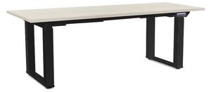 OfficeTech Strong állítható magasságú asztal 200 x 80 cm, fekete alap, fehér kőris