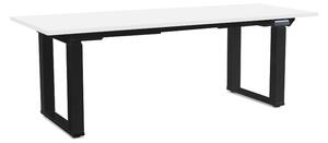 OfficeTech Strong állítható magasságú asztal 200 x 80 cm, fekete alap, fehér