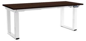 OfficeTech Strong állítható magasságú asztal 180 x 80 cm, fehér alap, wenge