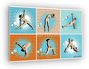 Pop Art, jóga és pilates gyakorlatok (vászonkép)