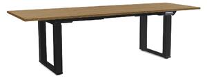 OfficeTech Strong állítható magasságú asztal 240 x 80 cm, fekete alap, köves tölgy