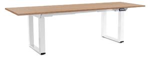 OfficeTech Strong állítható magasságú asztal 240 x 80 cm, fehér alap, tölgy