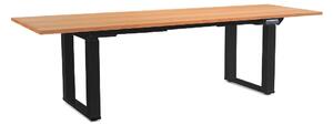 OfficeTech Strong állítható magasságú asztal 240 x 80 cm, fekete alap, bükkfa