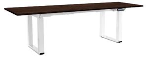 OfficeTech Strong állítható magasságú asztal 240 x 80 cm, fehér alap, wenge