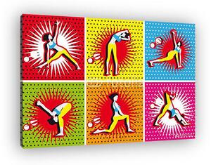 Pop Art, jóga és pilates gyakorlatok (vászonkép)