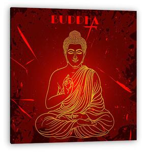Vintage poszter ülő Buddha a grunge háttérben. áztat (vászonkép)
