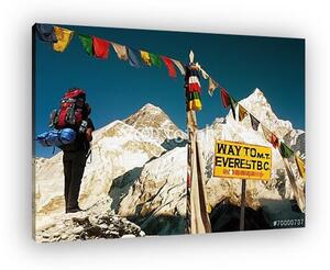 Everest - az Everest base táborra való kilátás - Nepál (vászonkép)