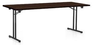 Összecsukható asztal 200 x 80 cm, fekete lábak, wenge
