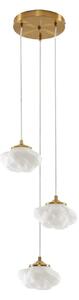 Függőlámpa Lindby, Piatra, dimmable, Fehér, Nappali, Üveg, Modern