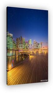 Szingapúr Skyline és kilátás Marina Bayre (vászonkép)