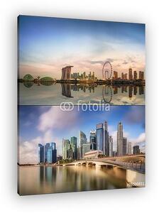 Szingapúr Skyline és kilátás Marina Bay (vászonkép)