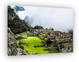 Machu Picchu, az ősi inka város Andoknál, Peru (vászonkép)