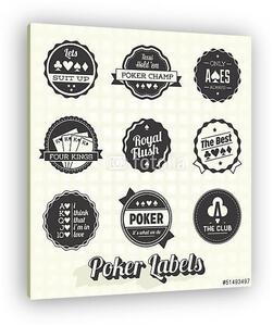 Vector Set: Retro Poker címkék és ikonok (vászonkép)