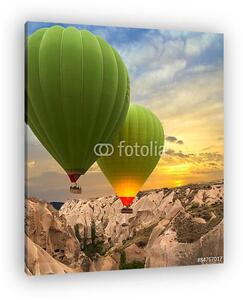 Zöld hőlégballonok, Cappadocia (vászonkép)