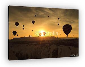 Hőlégballon sziluettek Cappadocia-ban (vászonkép)
