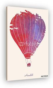Piros absztrakt hőlégballon - akvarell (vászonkép)