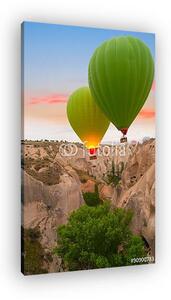 Zöld hőlégballonok, Cappadocia (vászonkép)