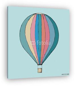 Színes csíkos hőlégballon (vászonkép)