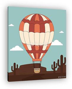 Hőlégballon sivatagi háttérrel (vászonkép)