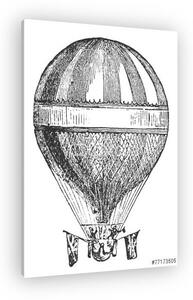 Hélium ballon viktoriánus metszete (vászonkép)