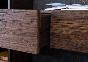CITY konzolasztal akácfa /, újrahasznosított fa, 160x36,5x97 barna lakkozott