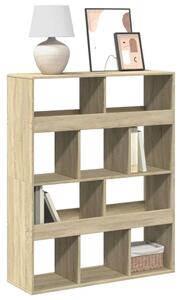 VidaXL Sonoma Tölgy Fa Könyvespolc - 10 Rekesz - 100x33x125,5cm