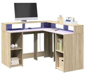 VidaXL Sarok Íróasztal - Sonoma Tölgy - 130x130x91 cm